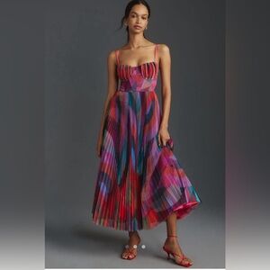 Hutch Amara Sweetheart Pleated Midi Dress - Anthropologie